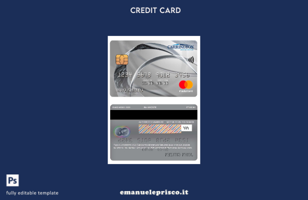 modello di carta mastercard bancaria USA Carrington Mortgage Services in stile v